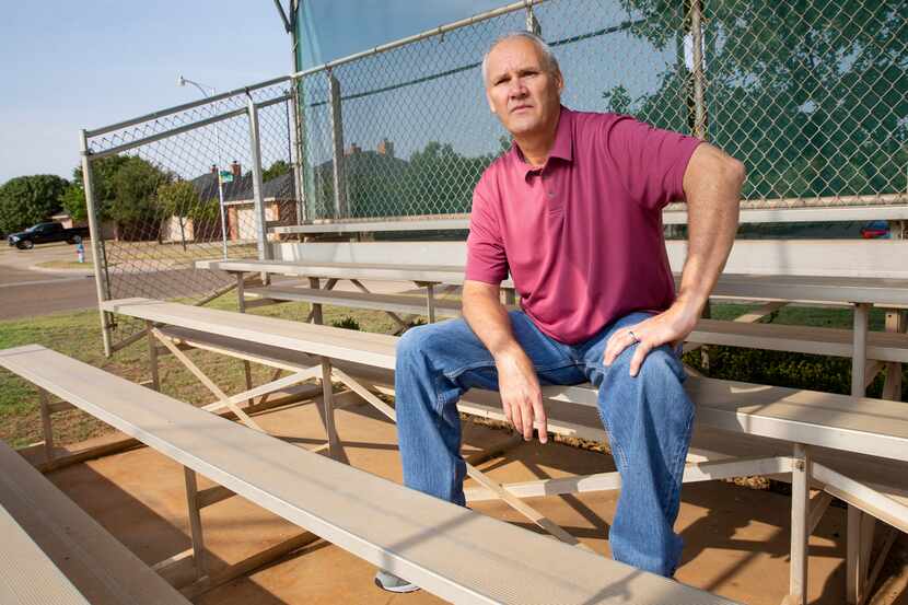 MLB scout Mike Grouse poses for a photo at the Holy Spirit Catholic Church baseball field on...