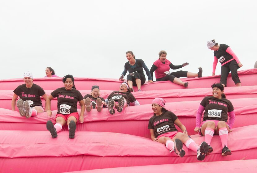 Women competing in the Dirty Girl Mud Run at Cedar Hill State Park on Saturday, Oct. 6, 2012.  