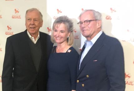 From left, T. Boone Pickens, Toni Pickens and former NBC Nightly News anchor Tom Brokaw at...