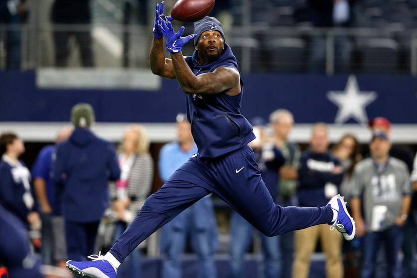 Dallas Cowboys wide receiver Dez Bryant (88) leaps for a catch before a game against the...