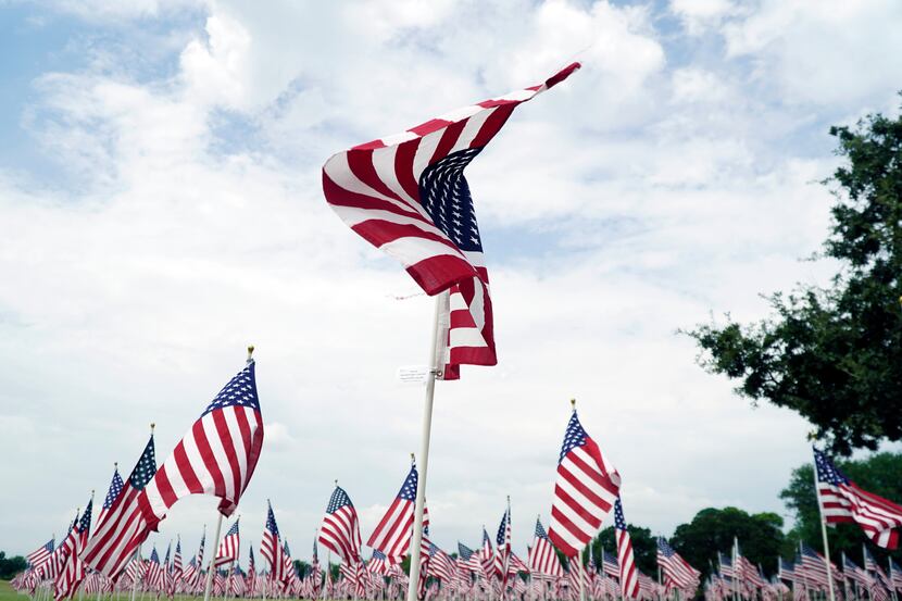 At Veterans Park in Arlington, over 911 flags have been planted to create a Field of Honor...