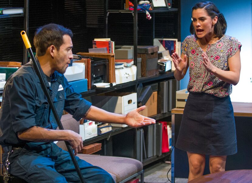 Franco Gonzalez (left) and Melisa Pereyra perform a scene from the regional premiere of...