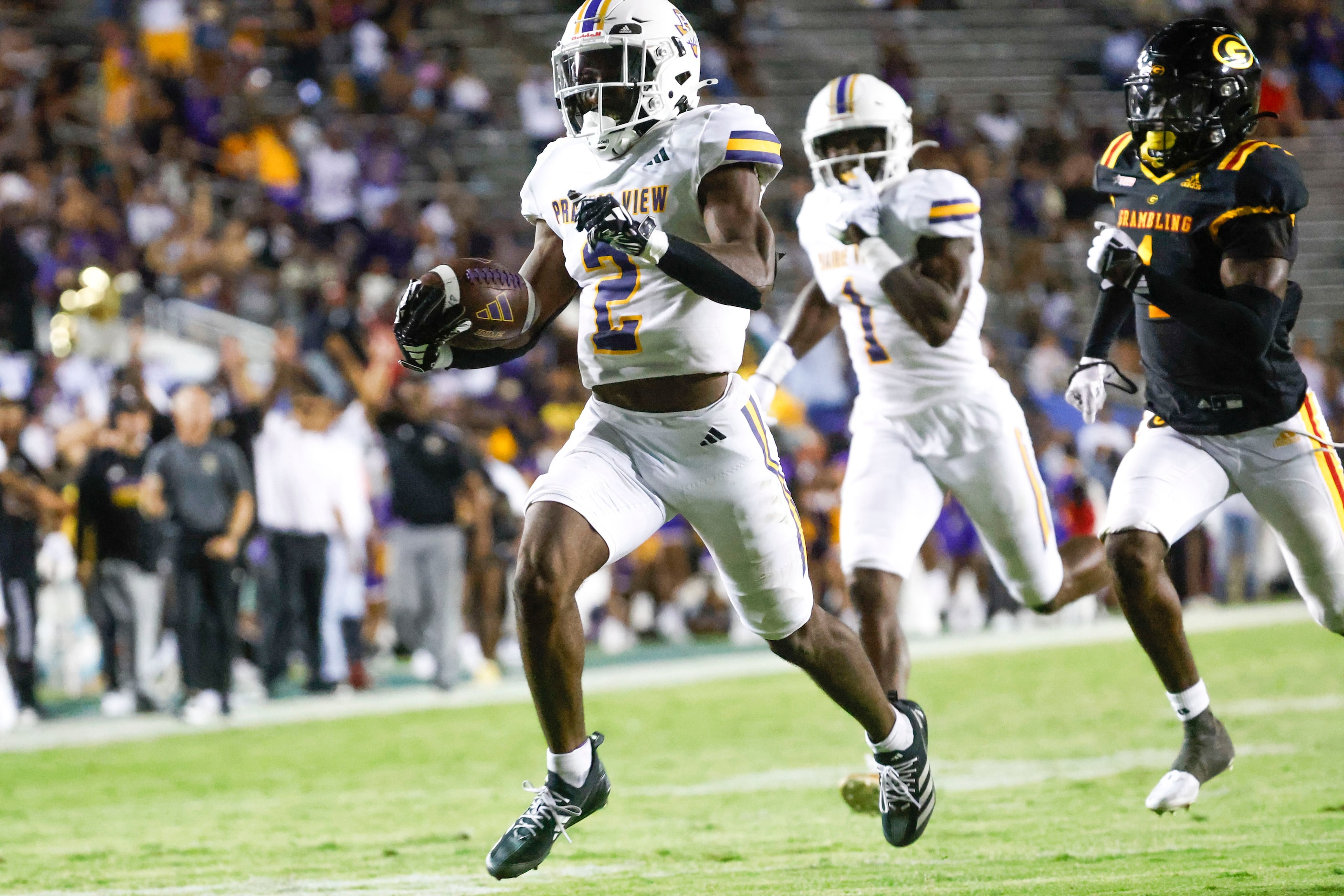 Prairie View A&M running back Connor Wisham (2) celebrates a touchdown during the second...