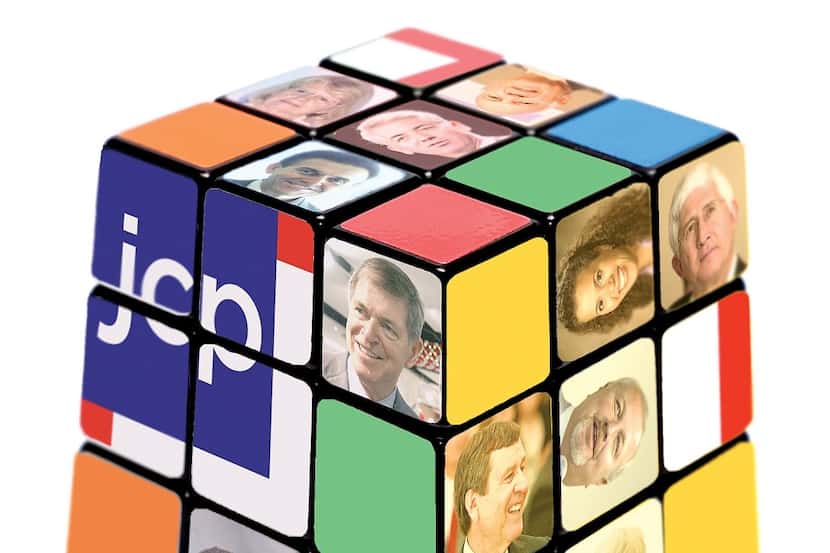  A Rubik's cube of J.C. Penney's board in 2013 led by chairman Tom Engibous. He is on the...