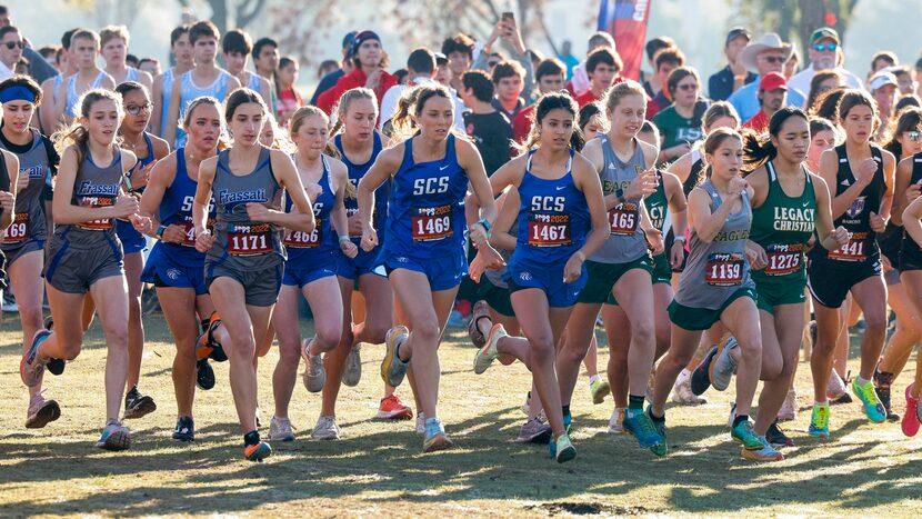 Fort Worth Southwest Christian’s Kaitlyn Moore (1469) and Madison Larsen (1467) compete...