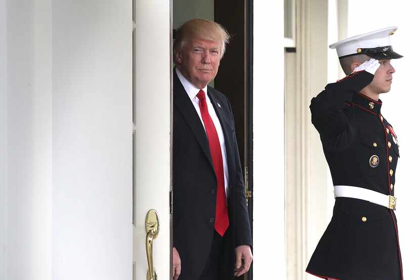WASHINGTON, DC - MARCH 30:  U.S. President Donald Trump (L) waits to greet Prime Minister...