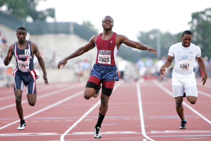 5/10/08-- UIL Track & Field -- Garland Rowlett's Marquise Goodwin came in 2nd in the Boys 5A...