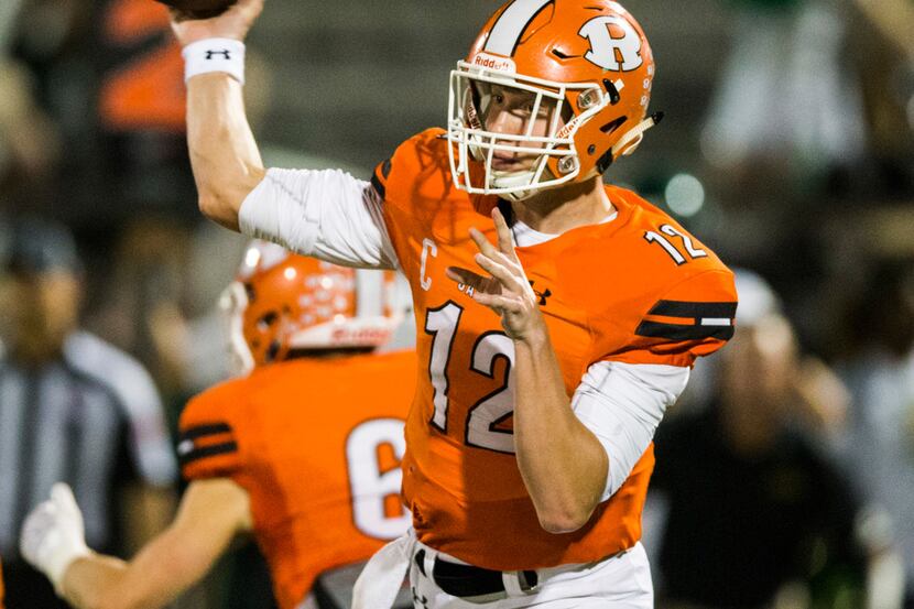Rockwall's Jacob Clark leads area Class 6A quarterbacks in passing yards (1,659) and...