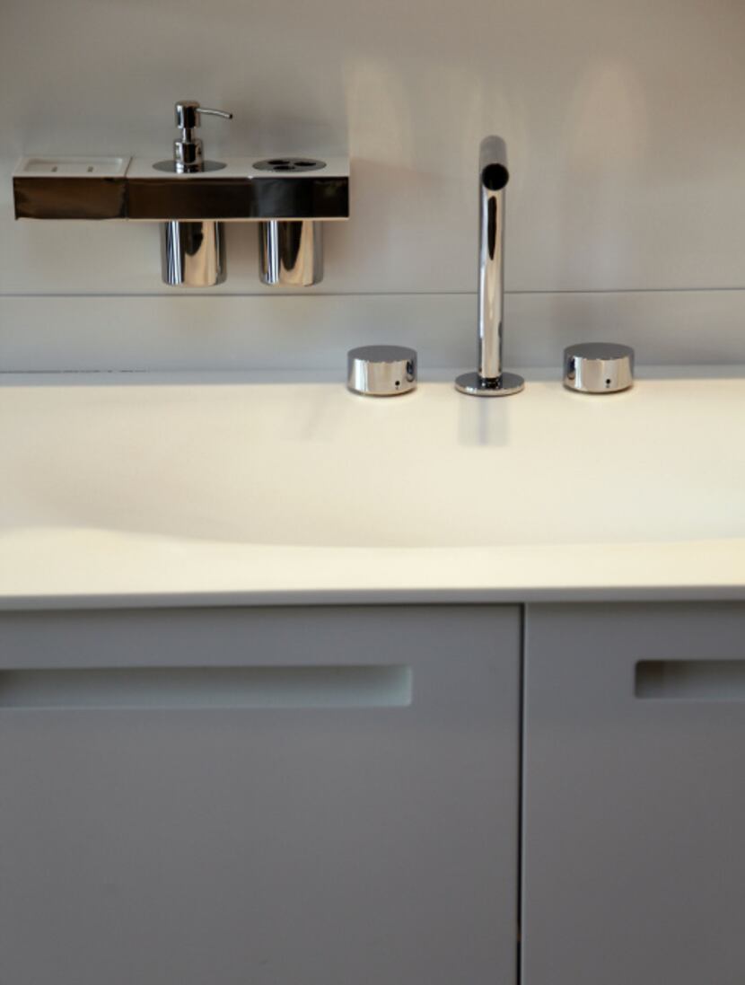 A sink and cabinet from the Betula bathroom collection at Ornare