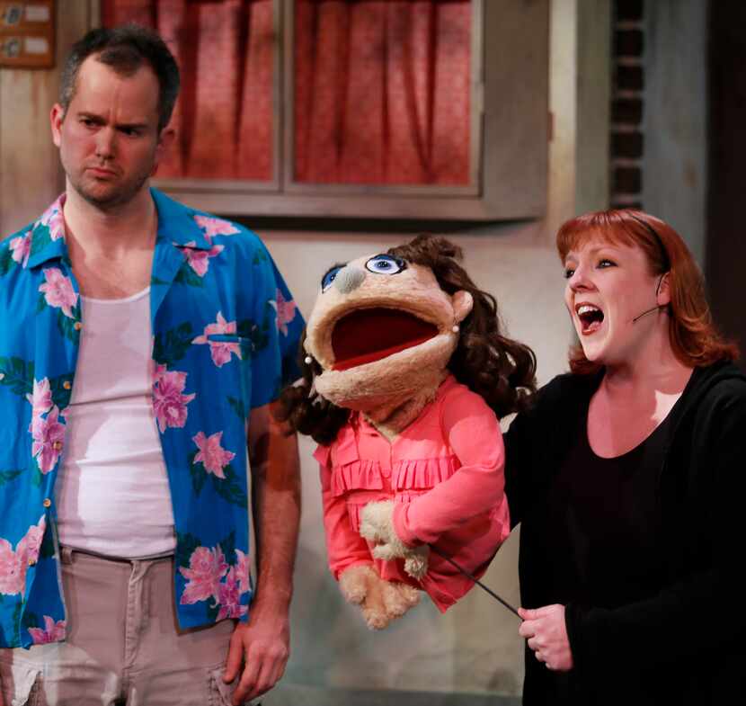 Chester Maple, as Brian, left, and Megan Kelly Bates, as Kate Monster perform the opening...