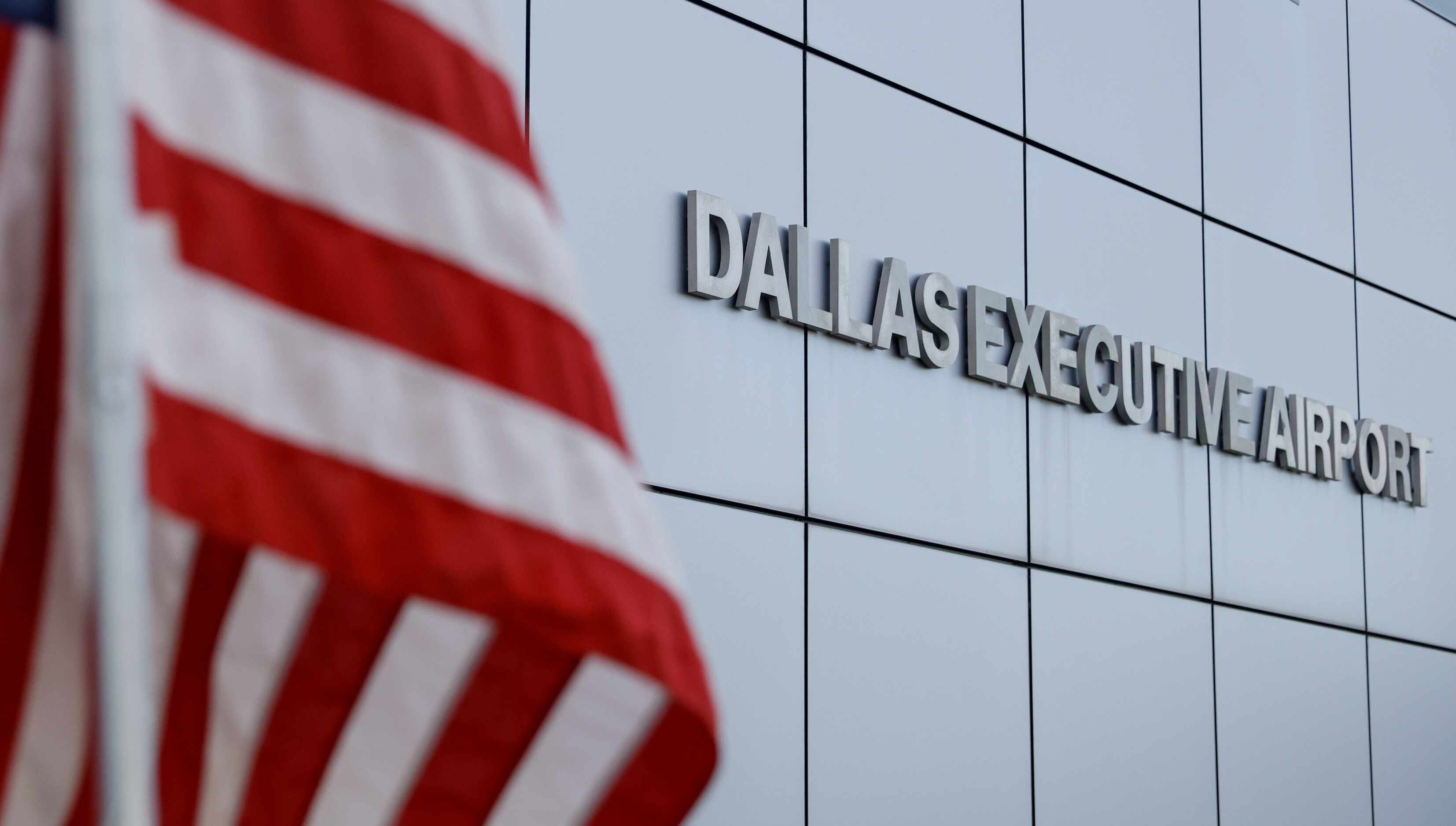 A sign marks the entrance to one of the Dallas Executive Airport buildings on Sunday, Nov....