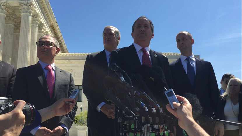  Texas Attorney General Ken Paxton and Solicitor General Scott Keller address reporters...