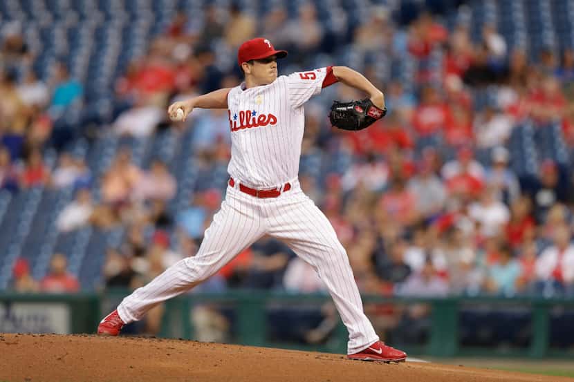 Philadelphia Phillies' Jeremy Hellickson in action during a baseball game against the...