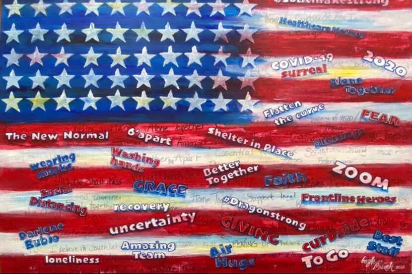 Southlake Mayor Laura Hill commissioned artist Gayle Bunch to paint this flag in memory of...