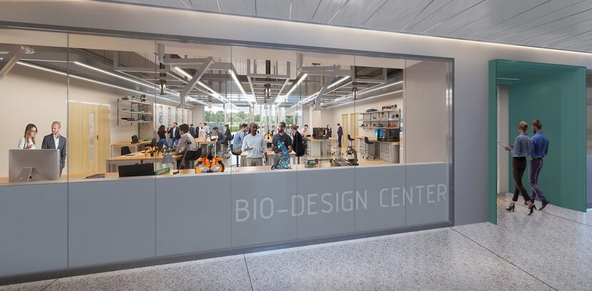 The Texas Instruments Biomedical Engineering and Sciences Building will include wet and dry...