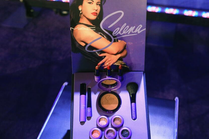 The MAC Selena makeup collection, which includes lipstick, blush, eye shadow, eyeliner and...