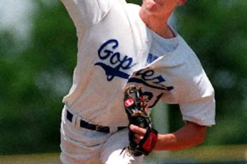 ORG XMIT:  Grand Prairie pitcher Kerry Wood  at a playoff game in Grand Prairie. ...