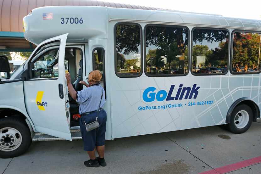 DART's GoLink service waits for customers at the Parker Road transit station in Plano. New...