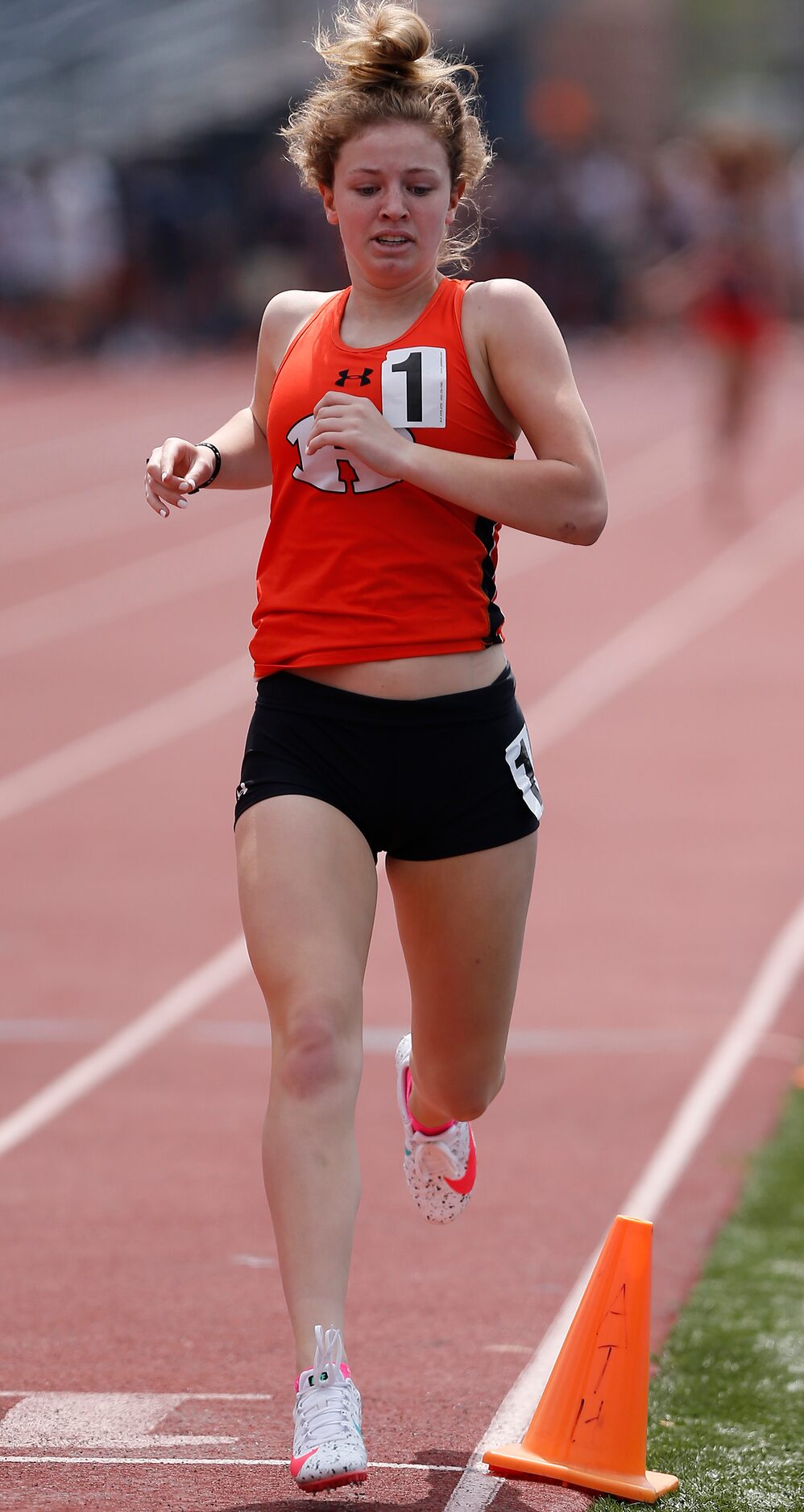 Rockwall High School’s Elizabeth Laurence, 15, finished first in her heat of the girls 800...