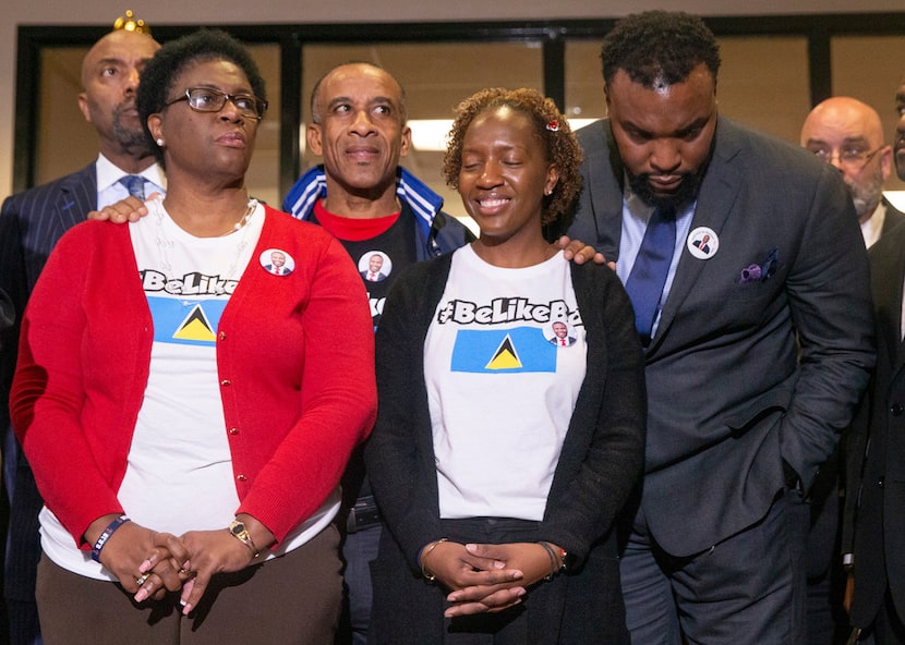 Allison Jean, Botham Shem Jean's mother, left listens along with Bertrum Jean, Botham Jean's...