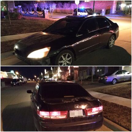 Images of the abandoned vehicle in which stolen phones were found, provided by Wylie police.