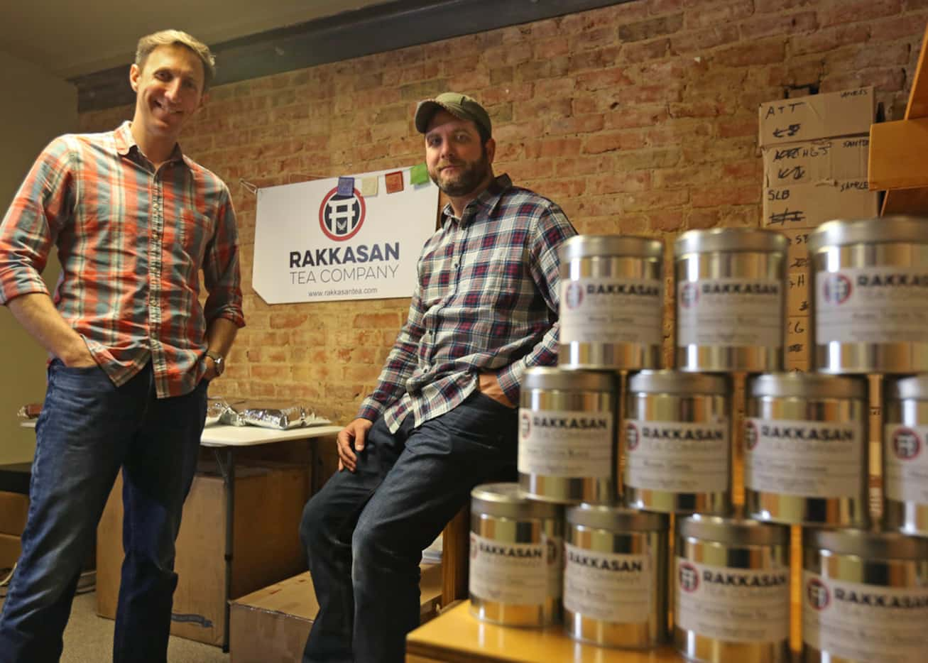 Brandon Friedman, left, and Terrence Kamauf
have launched Rakkasan Tea Company in Dallas.