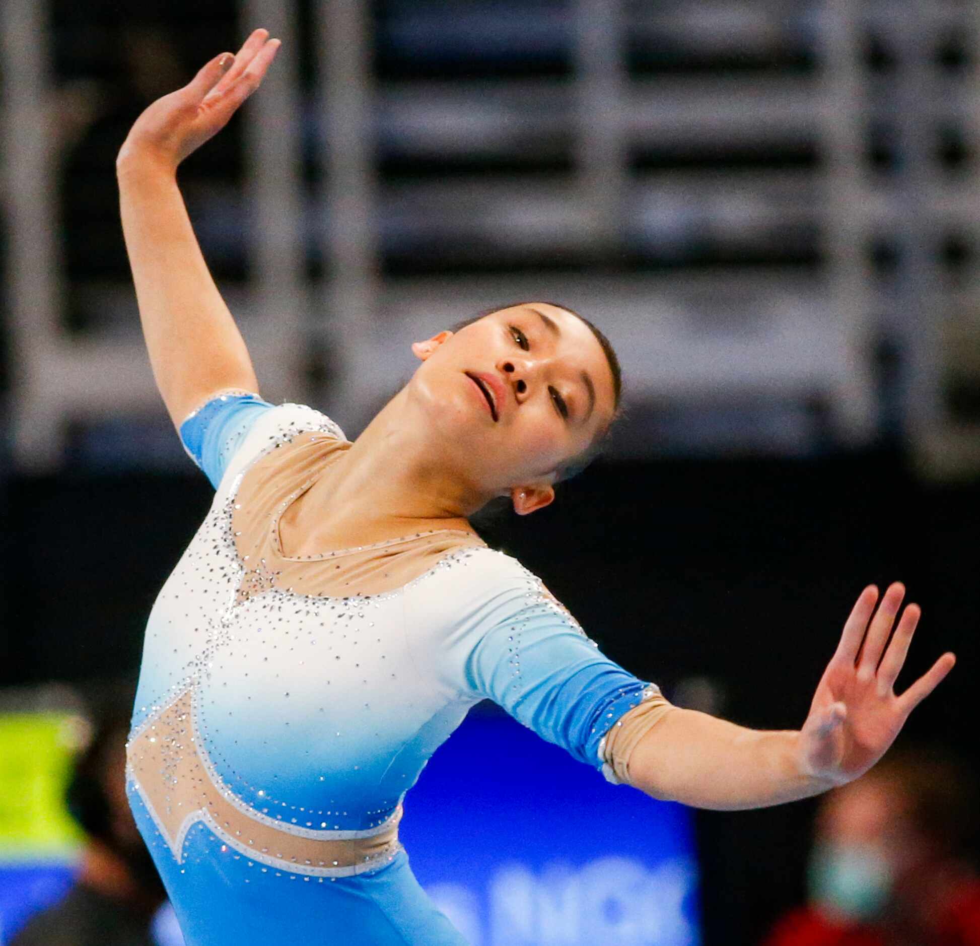 Leanne Wong performs during day 1 of the senior women's US gymnastics championships on...