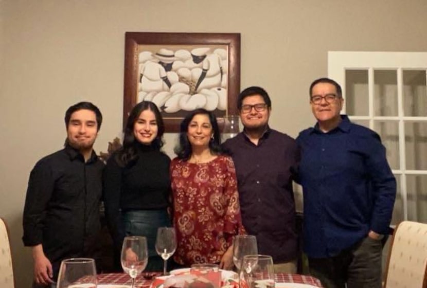 (left to right)Esteban, Lucia, Ximena, Nicolas and Fernando Miranda prepare for their first...