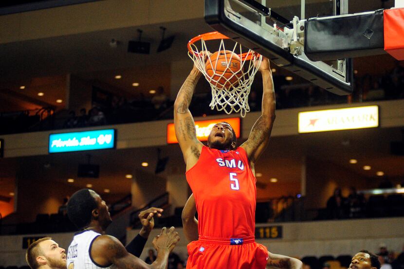 SMU forward Markus Kennedy dunks the ball in the first half Saturday, Jan. 18., against the...
