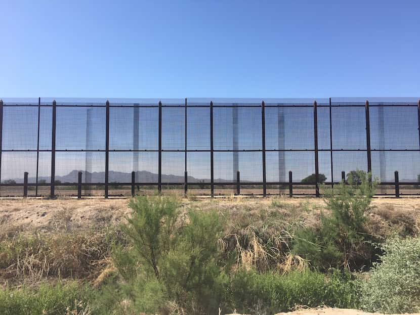 The border fence in Tornillo is on private land owned by a pecan farmer in West Texas....