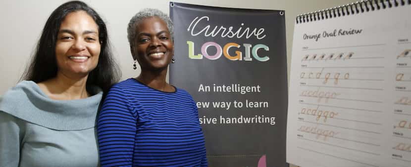 Prisca LeCroy, left, and her mother, Linda Shrewsbury have developed, Cursive Logic, a new...