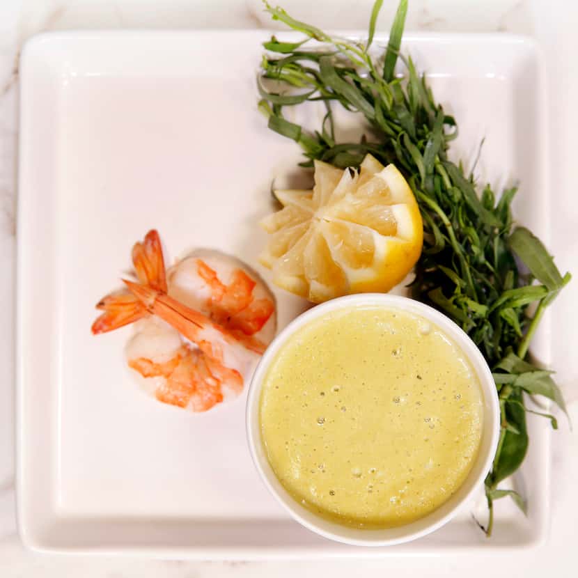 Beernaise can be served with shrimp.