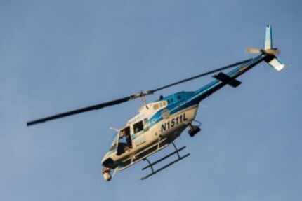  Dallas police searched by air over east Oak Cliff after an officer-involved shooting...