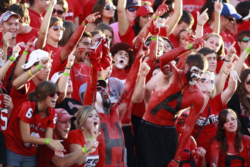 Texas Tech fans  during their college football game against Texas  at Jones AT&T  Stadium in...