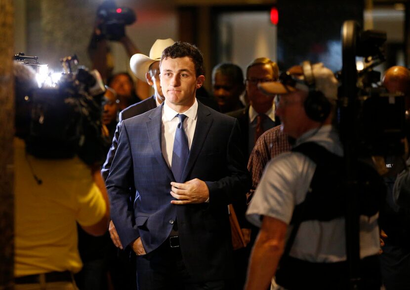 Former Texas A&M and Cleveland Browns quarterback Johnny Manziel makes a court appearance at...