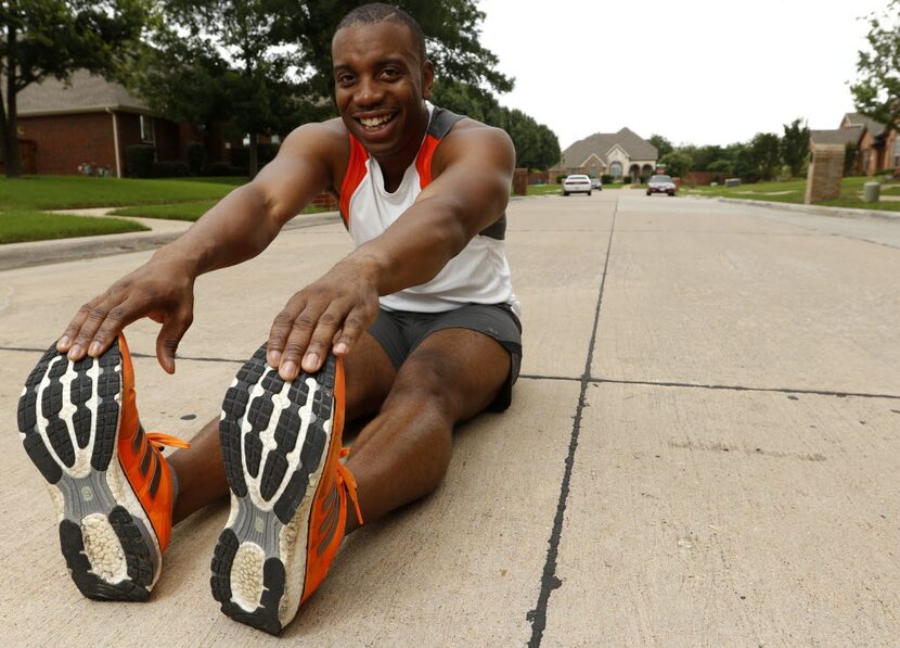 LaMar Fue of Murphy has more than 20 pairs of running shoes, which he likes to match with...