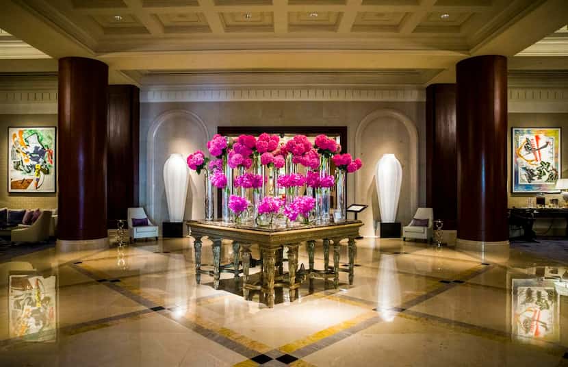The lobby of the five-star Ritz-Carlton Dallas.