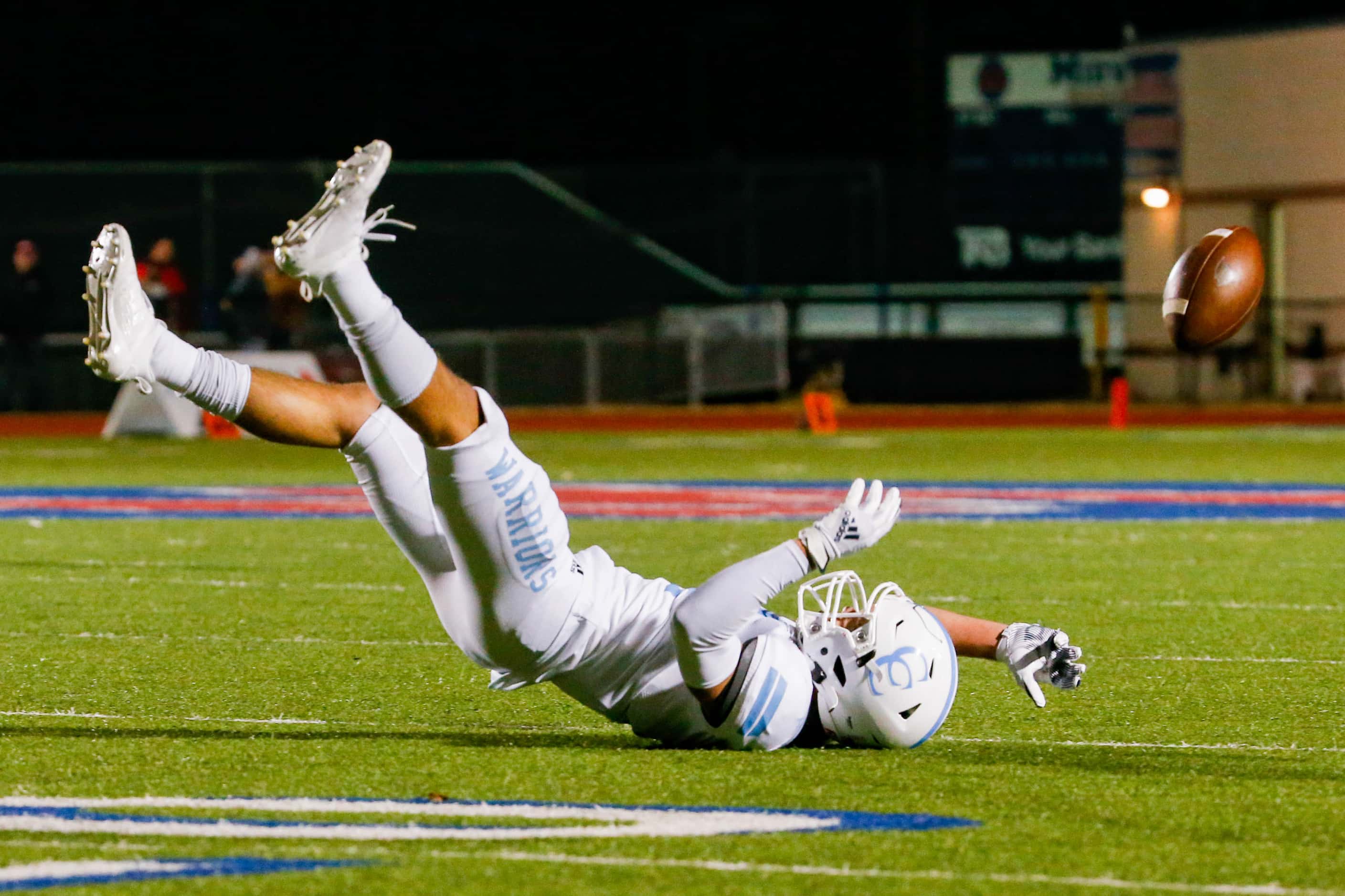 Cypress Christian's Joshua Storey fails to catch a pass (4) in the second half of a TAPPS...