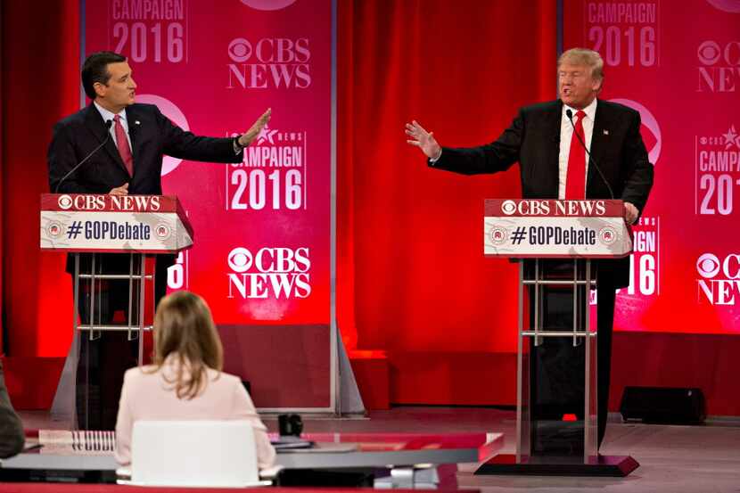  Ted Cruz and Donald Trump sparred in Saturday's Republican presidential debate in...