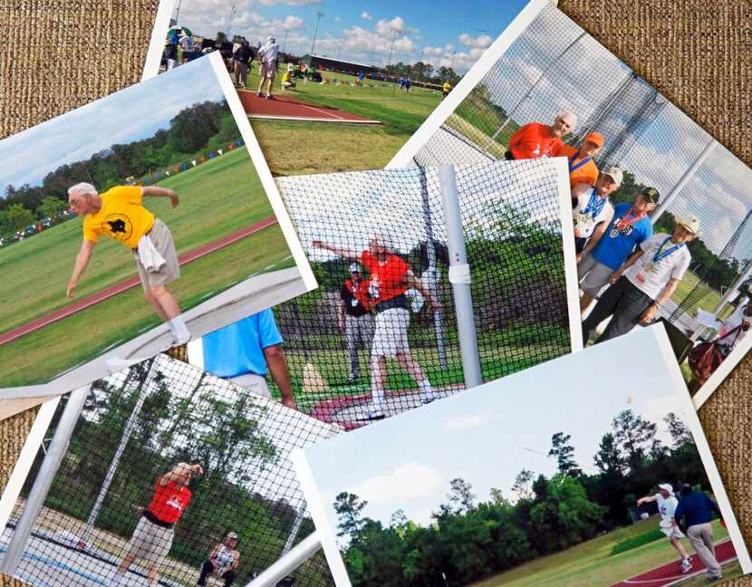 
A group of photographs of Clay Krames of Far North Dallas competing in past Senior Games...