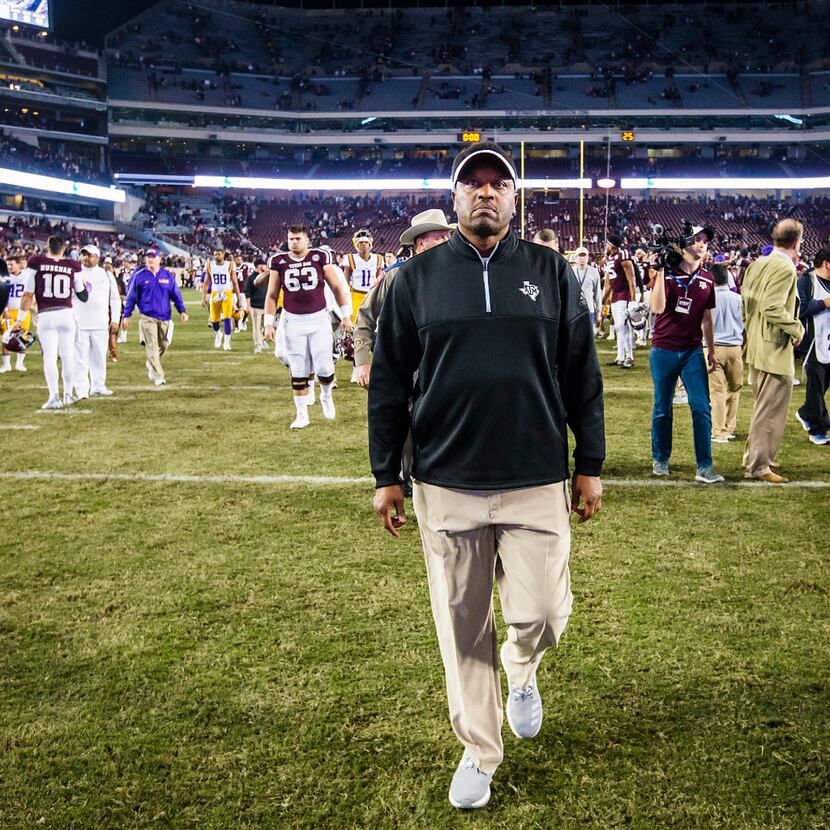 Texas A&M head coach Kevin Sumlin at Kyle Field on Thursday in College Station.  LSU beat...