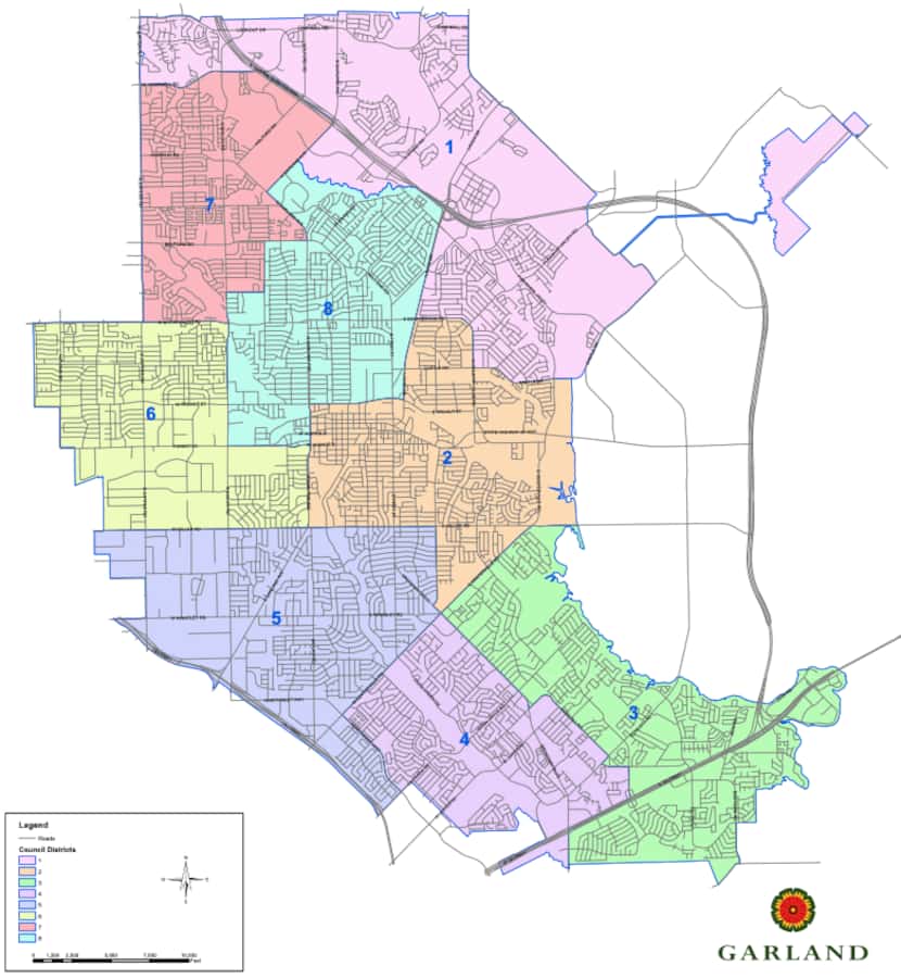 Garland city council members approved new district boundaries at a meeting on Tuesday, Nov....