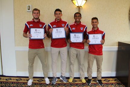 FC Dallas U17/18 players Ben Hale, Hector Montalvo, Reggie Cannon, and Devin Vega [left to...