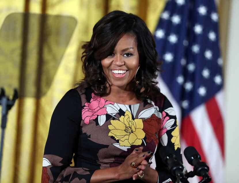 First lady Michelle Obama speaks as she welcome community leaders from across the country to...