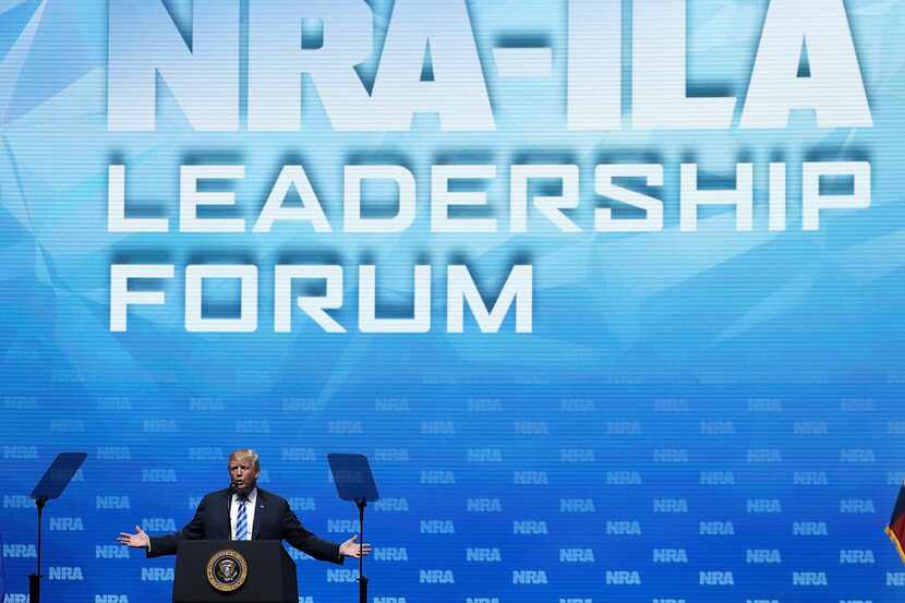 President Donald Trump speaks at the NRA-ILA Leadership Forum during the NRA Annual Meeting...