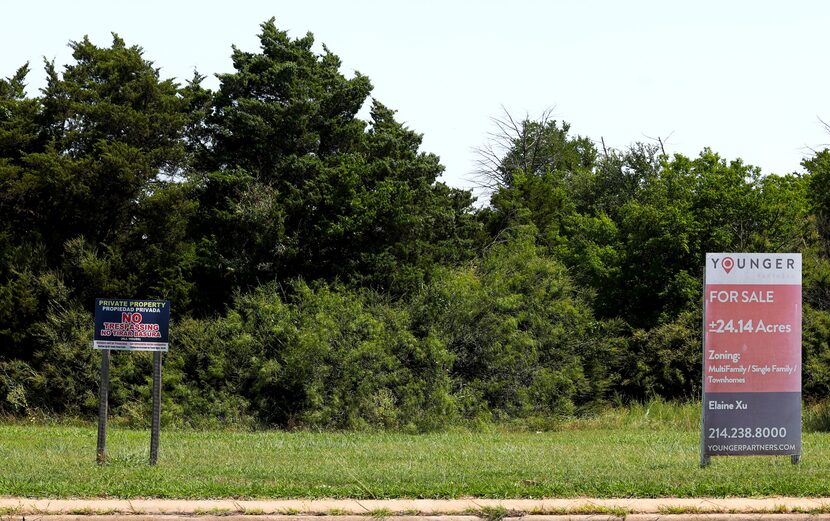 Open land along Lake June Road on Monday, June 26, 2023, where the future East Dallas...