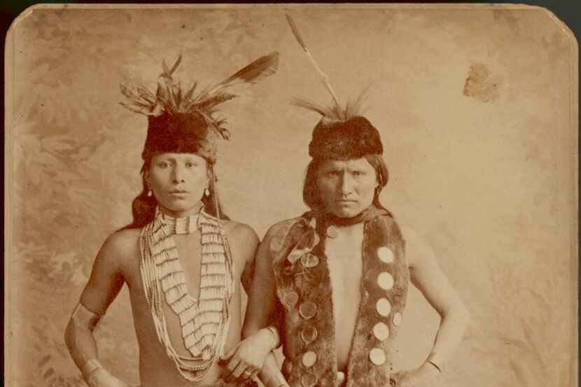 The young Black Elk, wearing his dance costume, as he appeared during the Wild West's...