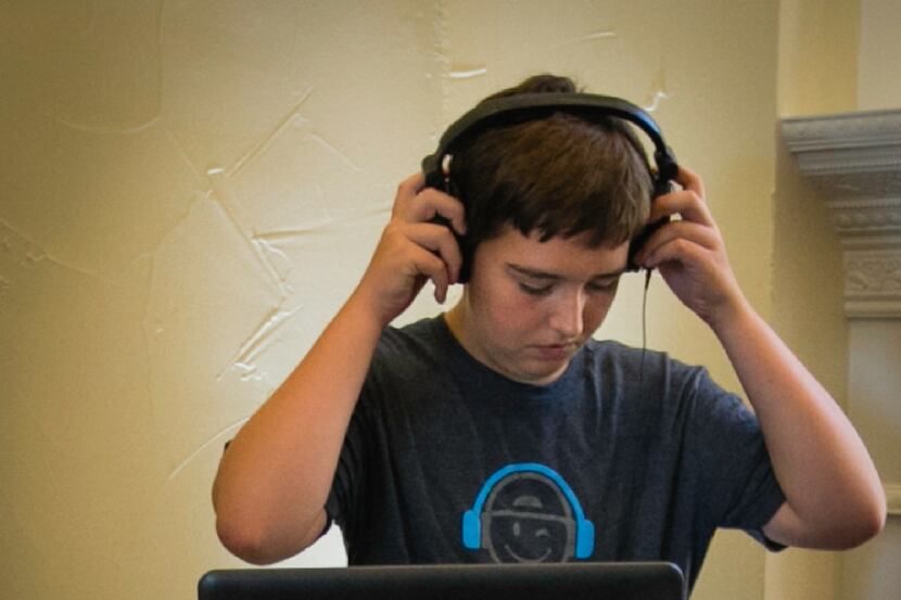Alex Aughenbaugh, 14, practices DJing at his home in Southlake. Augehenbaugh attended the DJ...