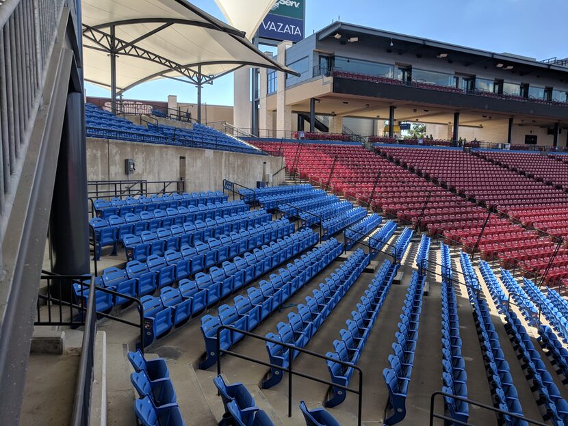 Corner seats on the main stand side.