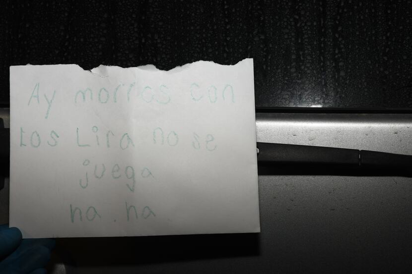 Dallas police shared this cryptic note Wednesday which they believe was left behind by a...